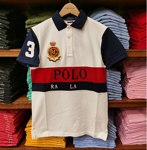 Polo Shirt Men's Short-sleeved Casual Color Matching Cotton Plus Size Loose Malaysian Standard Horse Jersey