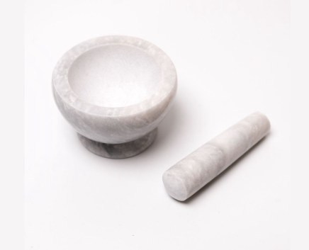 Landmark Marble Mortar And Pestle 3" White