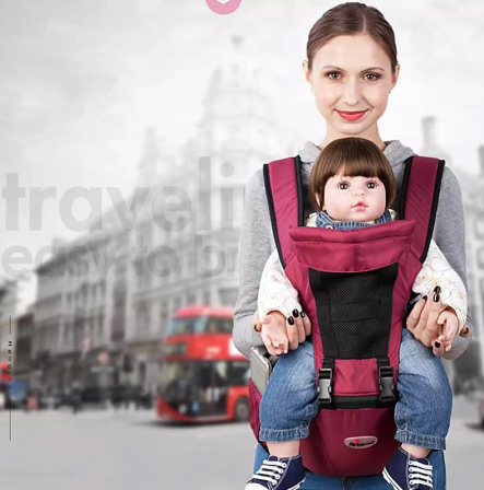 Breathable Baby Carrier Infant Comfortable Sling Backpack Hip seat Wrap w/ Phone Holder
