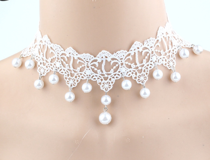 Women's Fashion Faux Pearl Charm Choker Short Necklace