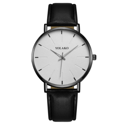 Ultra thin fashion men's watch simple scale personalized pointer belt quartz watch 0010