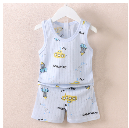 Ready Stock Boys Girls' Cartoon Thin Breathable Sleeveless Vest and Shorts Set BT8