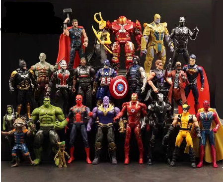 Marvel Avengers Blind Box Illuminated Movable Iron Man Spiderman Hulk Thanos Figure Toy