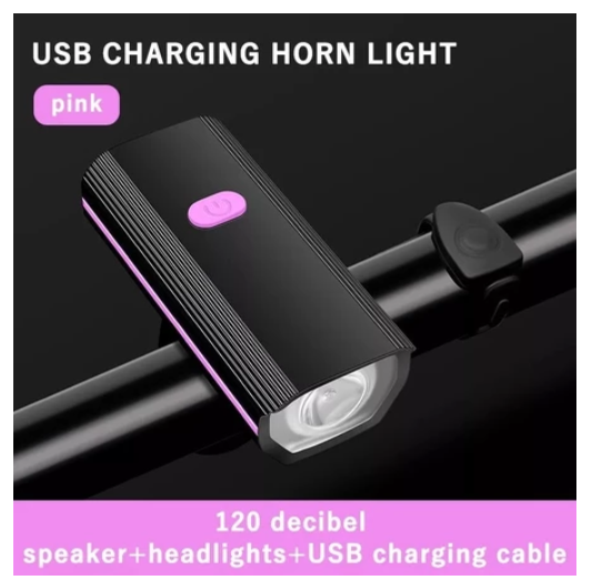 Bike Light with Horn USB Rechargeabl Waterproof Multi-mode Night Light for Mountain Bike Flashlight B5