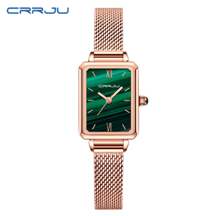 CRRJU Women's Watch Top Luxury Brand Casual Fashion Business Analog Quartz Stainless Steel Waterproof 2173 X GREEN