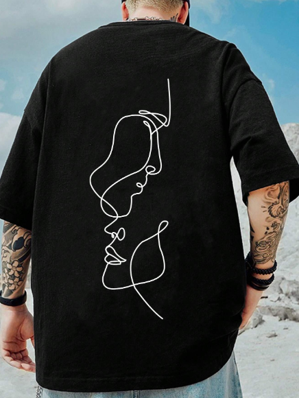 Manfinity Hypemode Men T-Shirts Baggy Crew Neck Short Sleeve Graphic Tee Casual