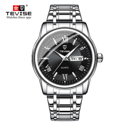 Original TEVISE Watch for Men Quartz watches Gold Luxury Waterproof watch men Wristwatch Stainless Steel Steel R886 2