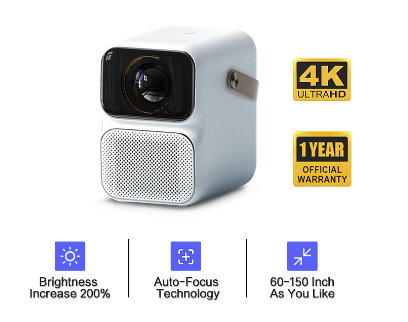 Wanbo T6 Max Auto Focus Projector 1080P 4K Decode AI Voice Control TV Chip Home Cinema 5W Speaker