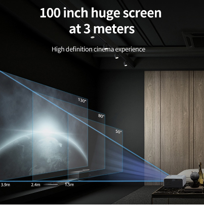 New T01-A projector Android 9.0 HD 200 inch screen dual wifi with bluetooth projector Ultra HD 4K home office wifi smart