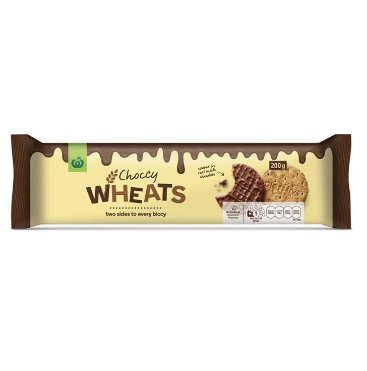 Woolworths Choccy Wheats  Milk Chocolate Digestive Biscuits 200g