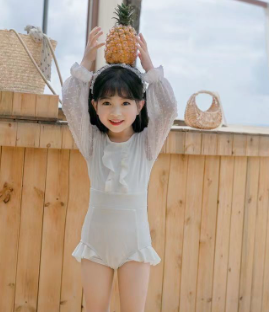 Girls Summer 2022 New Style One-Piece Swimsuit Cute Trendy Girl Baby Middle Small Children Ins Super Fairy