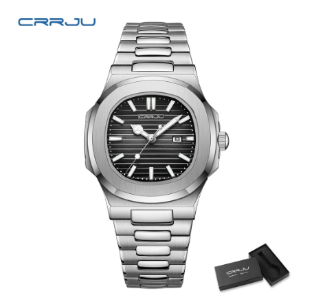 CRRJU watches top luxury fashion trend original brand casual simple new design stainless steel strap luminous hands quartz waterproof men's Watch M2