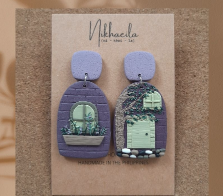 3d Art Windowsill Polymer Clay Earrings