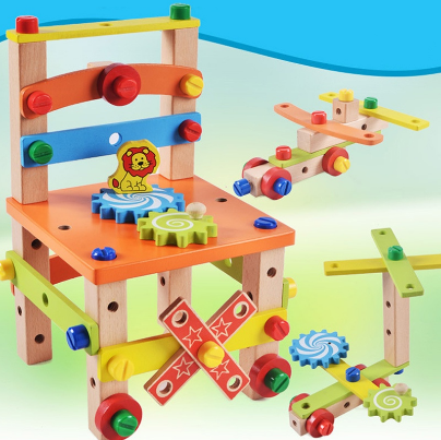 Children Toy Blocks Tools Assembling Chair DIY Assembling Multifunctional Educational Toy Blocks