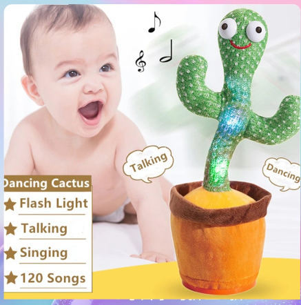 120 Songs USB Chargeable Kids Toys Dancing Cactus Plush Toys Cute Early Childhood Toys