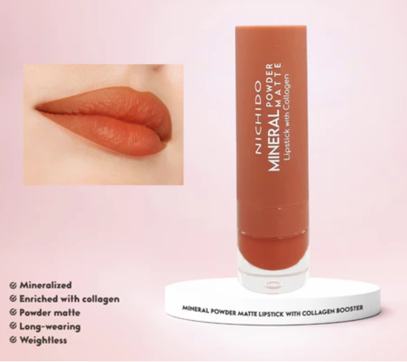 NICHIDO Mineral Powder Matte Lipstick With Collagen Booster - Goddess