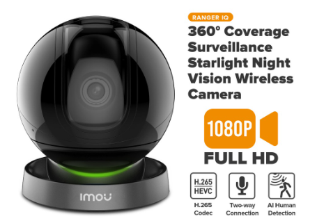 Imou Dahua Ranger IQ Wi-Fi Surveillance Camera 355 Degree Rotation 1080P AI Human Detection