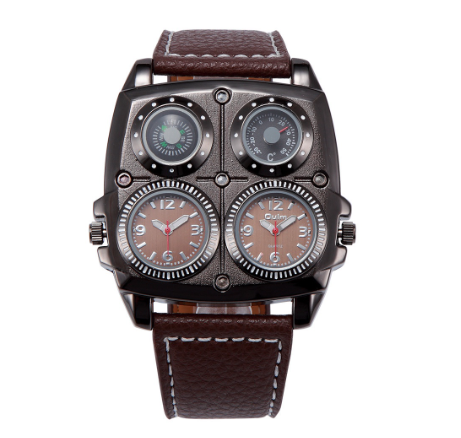Oulm Adventure Men's Quartz Military Wrist Watch BROWN