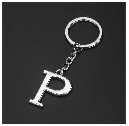 New A-Z 26 Letter Key Chains Stainless Steel Keychain Charm Fashion Accessories Key Ornaments P