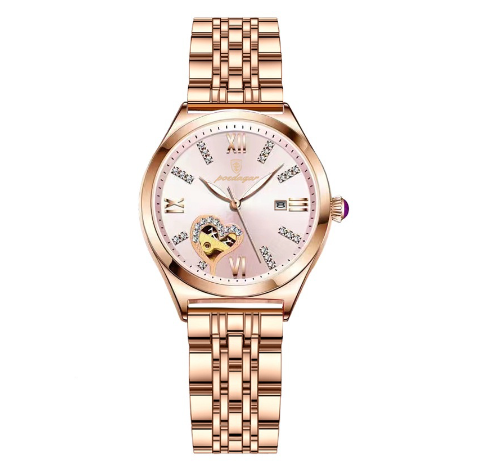 Binbond Original Luxury Stainless Steel Waterproof Luminous Ladies Watch Girls Fashion Calendar Female Wrist Watch F1