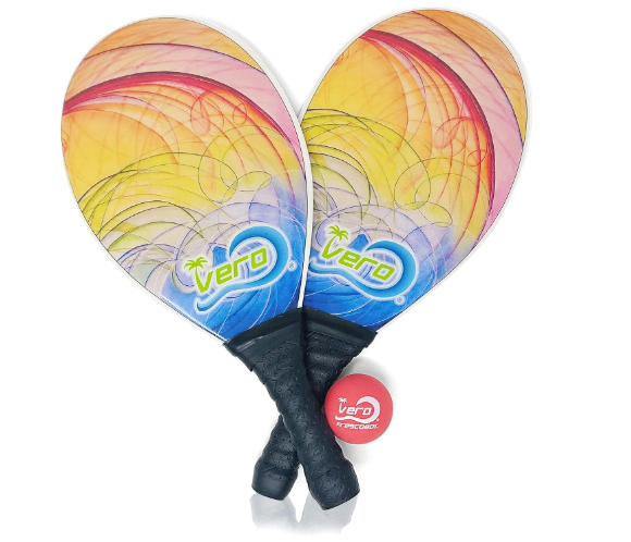 Frescobol Fiberglass Beach Paddle Ball Set, Official frescobol Ball, Beach Tote Bag