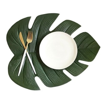 Monstera Shape Table Mat Tropical Leaf Placemat Dining-Table Monstera Leaf Placemat