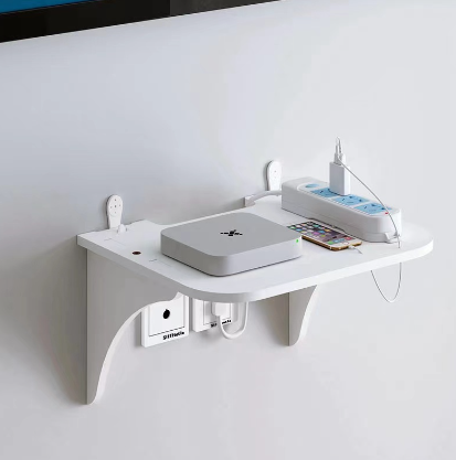 Wi-Fi Router Shelf Set-Top Box Bracket Storage Box Double Floating Shelf
