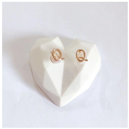 Fashion Jewelry Bangkok Rose Rold Plated Pearl Letter Stud Earrings Hikaw for Women Q