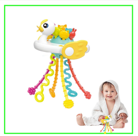 Montessori Pull String Sensory Toys Baby 6 To 12 Months Silicone Activity Teething Toys