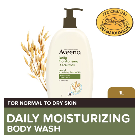 Aveeno Daily Moisturizing Body Wash 1L - Bodywash for Normal to Dry Skin, Sensitive Skin