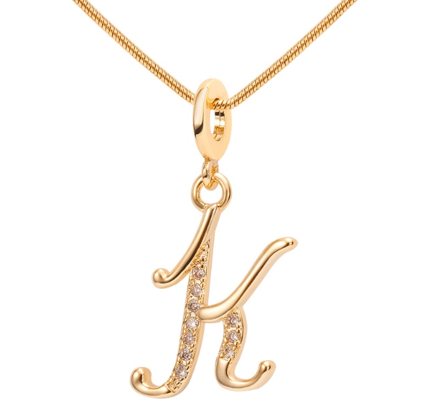 Lisa 18k Gold Plated Necklace Letter Pendant Fashion Accessories Necklace Women K