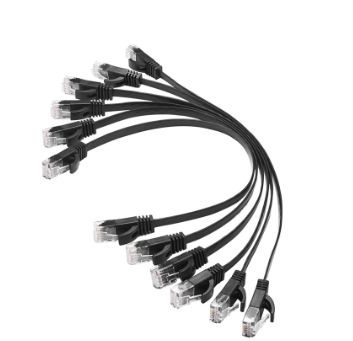 6 Pcs 1 Ft Flat Internet Network Cable Solid Cat6 High Speed Patch Lan Wire With Snagless Rj45 Connect