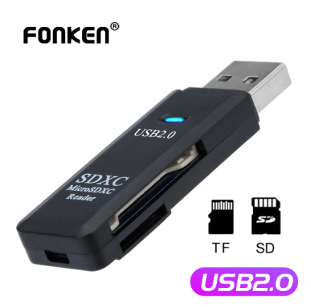 FONKEN USB Card Reader Micro SD TF Memory Card OTG Adapter PC Laptop Extension Converter Mobile Phone Card Reader Rider USB 2.0