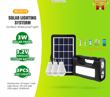 8017 solar light Emergency Lights outdoor Solar Lighting System Kit waterproof solar panel