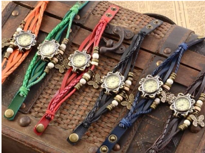 Vintage Bracelet Leather Watch Fashion Butterfly
