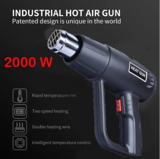 220V 2000W Industrial Heater Blower Heat Gun Hot Air Blower Heat Gun Heavy Duty Power Tools Portable