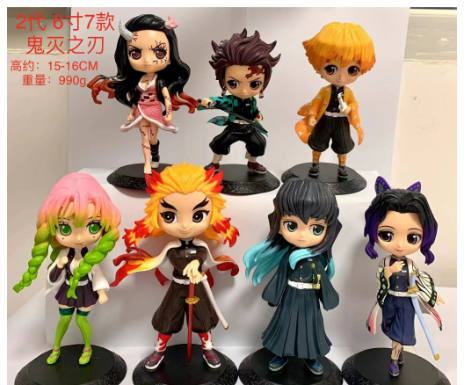 Qposket Demon Slayer: Kimetsu No Yaiba Tanjiro, Nezuko, Zenitsu, Giyu, Inosuke Qposket Action Figure