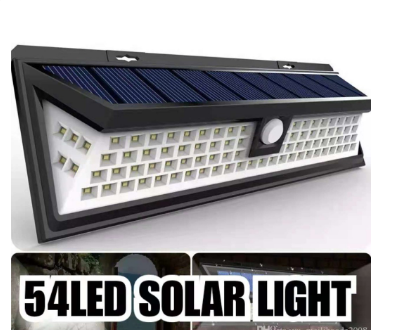 Solar Light 54 LED Super Bright Wide Angle Solar Powered Lamp Wireless Security Waterproof