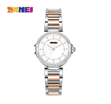 SKMEI Fashion Quartz Watch Elegant Waterproof For Women 7015 ROSEGOLD SILVER