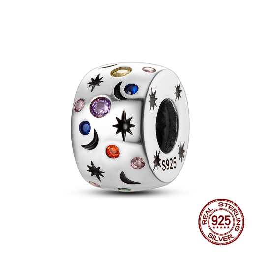 Fit Original Pandora Bracelet Beads Pendant 925 Sterling Silver Love Positioning Buckle Series Colorful Women Jewelry DIY Gift S026