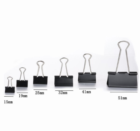 12PCS per box Black dovetail clip Binder paper clip office supplies wholesale