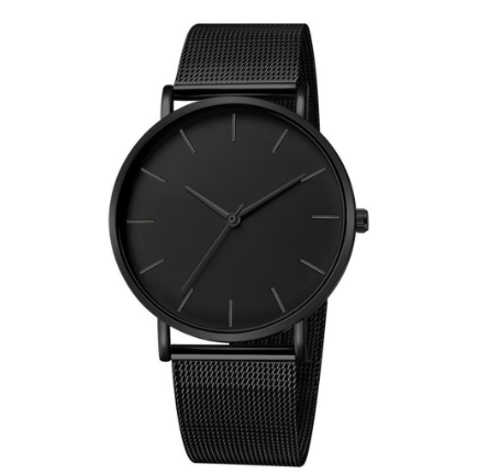Men Fashion Simple Watch Ultra-thin Mesh Belt Stainless Steel Quartz Watches M8