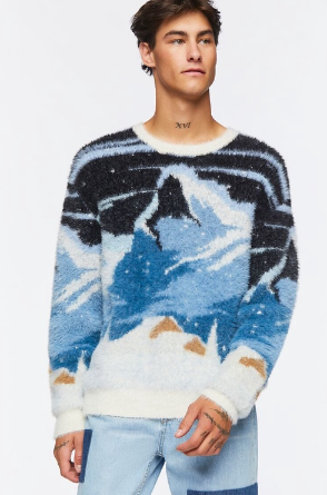 Forever 21 Men's Snowy Mountain Graphic Sweater