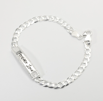Silver W019 Italy 925 Forever Love Ladies Bracelet