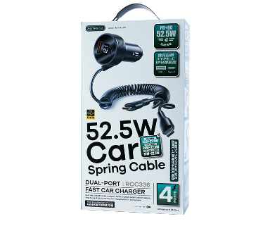 Remax 52.5W Car Charger PD+QC for Iphone Type-c Cable RCC336 C+L