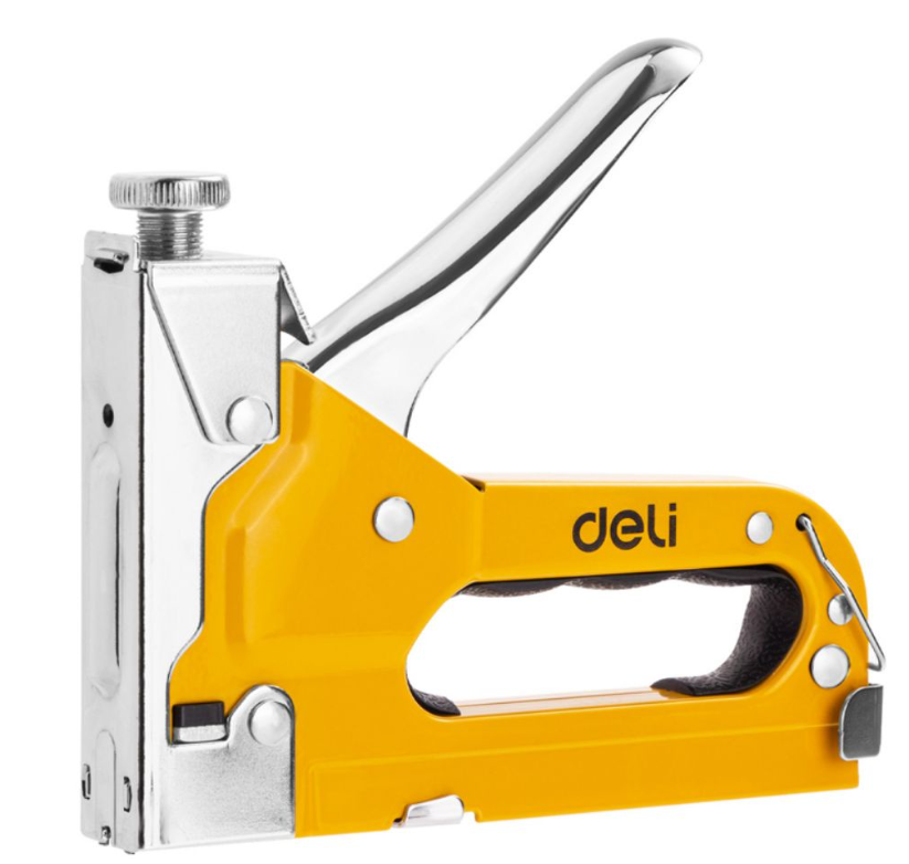 Deli 3-in-1 Gun Tacker+6000Pcs Nails Set Industrial Staple Gun With Door Nails T-Nails U-Nails