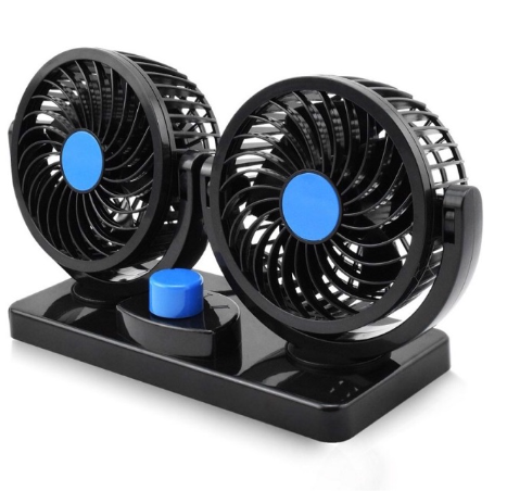 Electric Car Fan Dual Head 2 Speed 12V Air Circulator