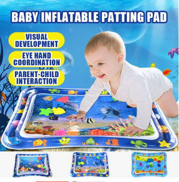 Inflatable Water Play Mat Thicken PVC Infant Fun Activity Tummy Time Mat Toddler Water Pad Baby Mat