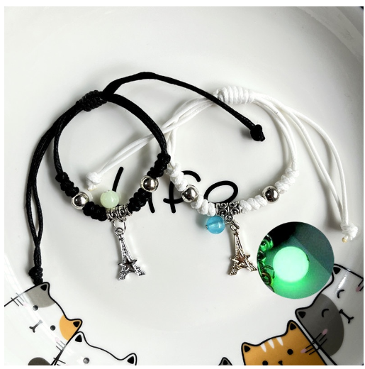 2Pcs Glow in the Dark Luminous Bracelet For Women Adjustable Fashion Women Men Couple Bracelet Best Friends Bracelets B34