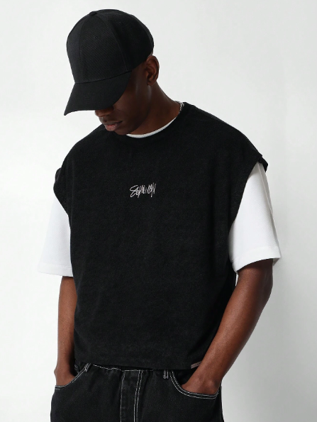 SUMWON Boxy Fit Tank Top With Embroidery